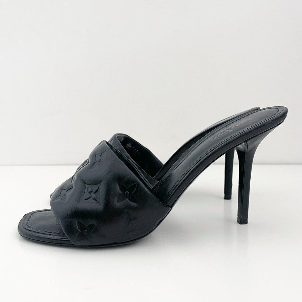 Louis Vuitton Revival Mule Monogram Yellow Heel Padded Heels Sandals